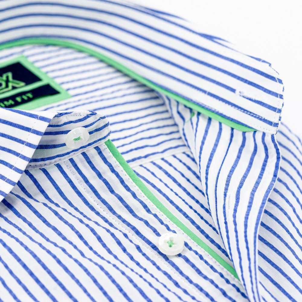 Alvaro - Indigo Short Sleeve Shirt Short Sleeve Button Down EightX   