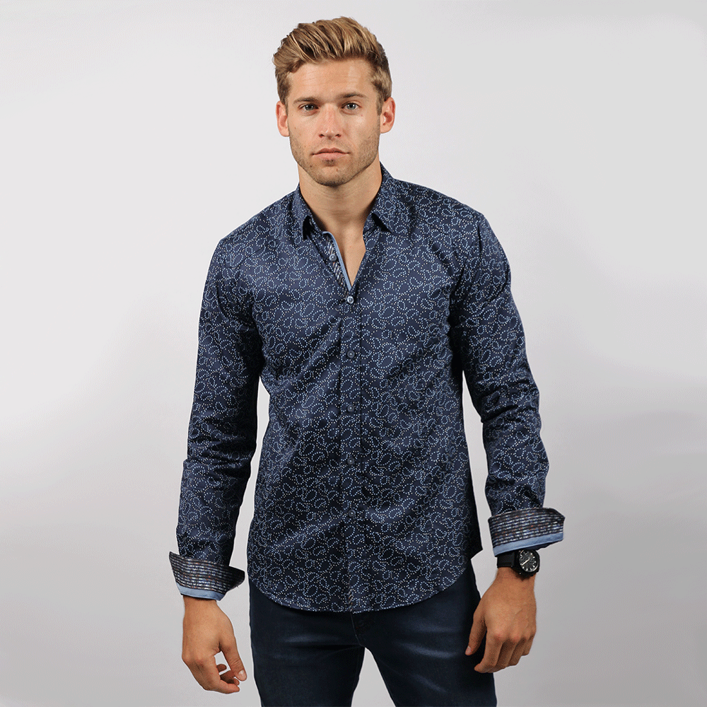 NAVY PAISLEY SHIRTS – Eight-X