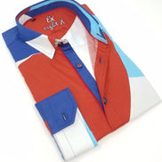 Pattern Colors Button Down Print Shirt Long Sleeve Button Down EightX   