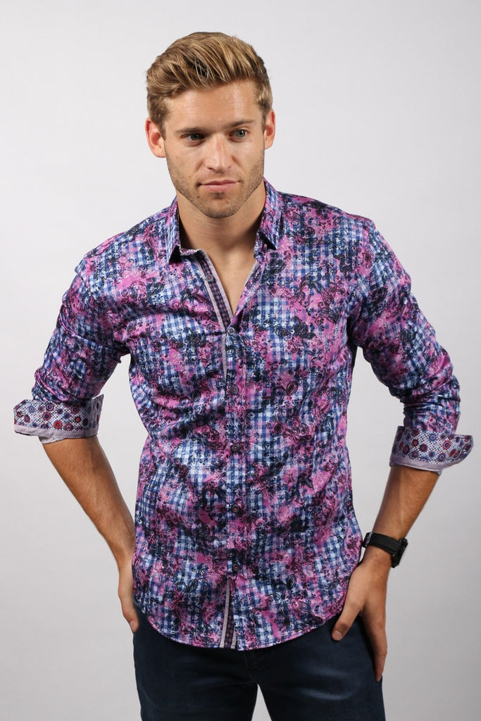 Colorful lilac casual dress shirt