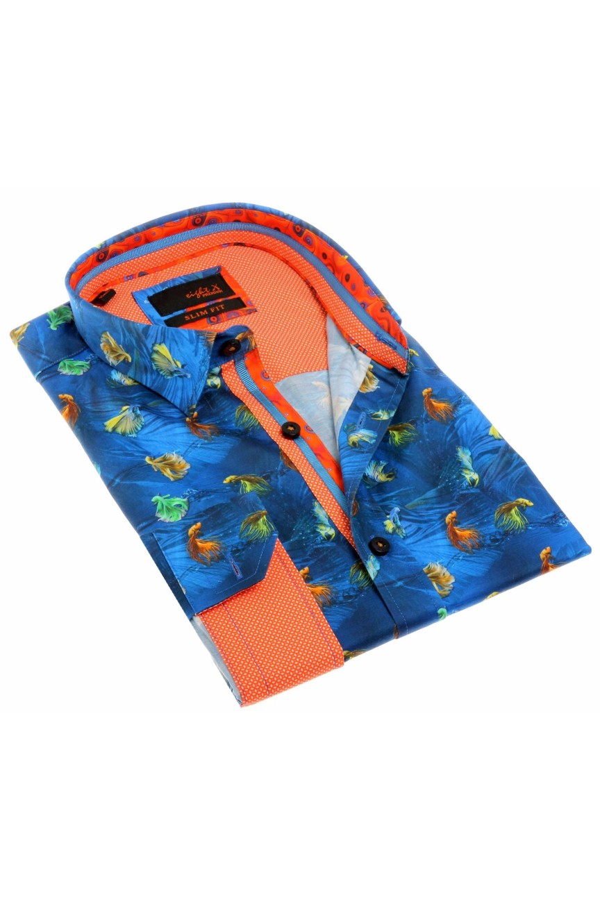 fish print dress shirt Eight-X | Designer Dress Shirts