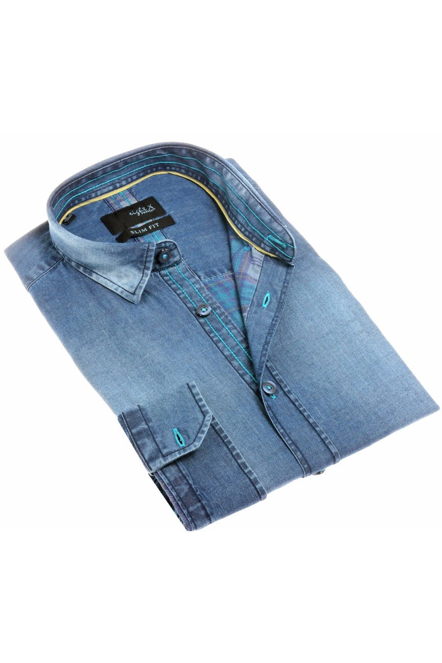 Ocho-X | Camisas de vestir de diseñador - Camisa con lavado a la piedra – Eight-X