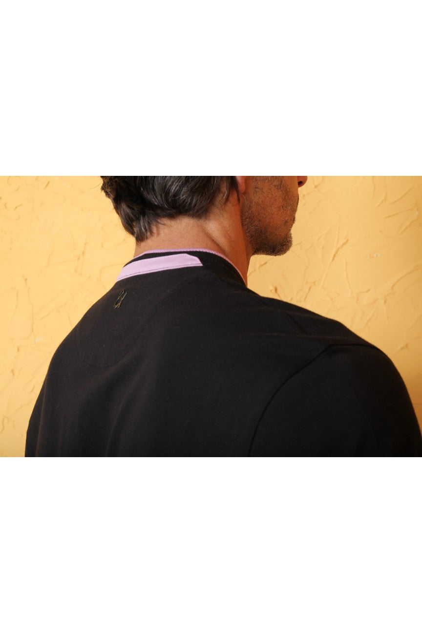 Modern Henley In Black Polos EightX