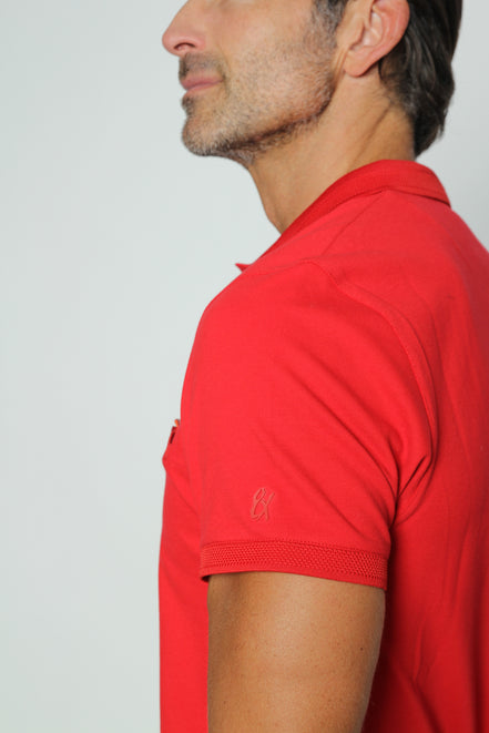 Red Pocket Polo Polos EightX