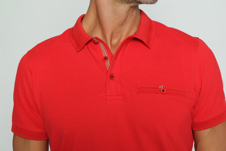 Red Pocket Polo Polos EightX