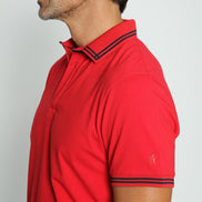 Red Polo With Black Trim Polos EightX