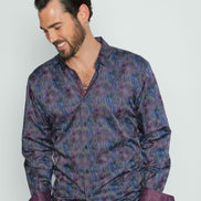 Multi Color Wave Design Button Down Shirt Long Sleeve Button Down EightX   