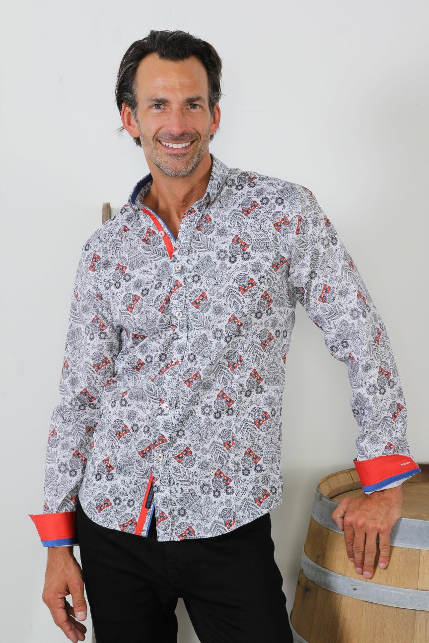 Skull dress shirt discount