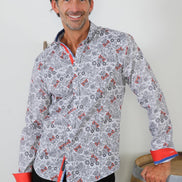 Psychedelic Sugar Skull Button Down Shirt Long Sleeve Button Down EightX   