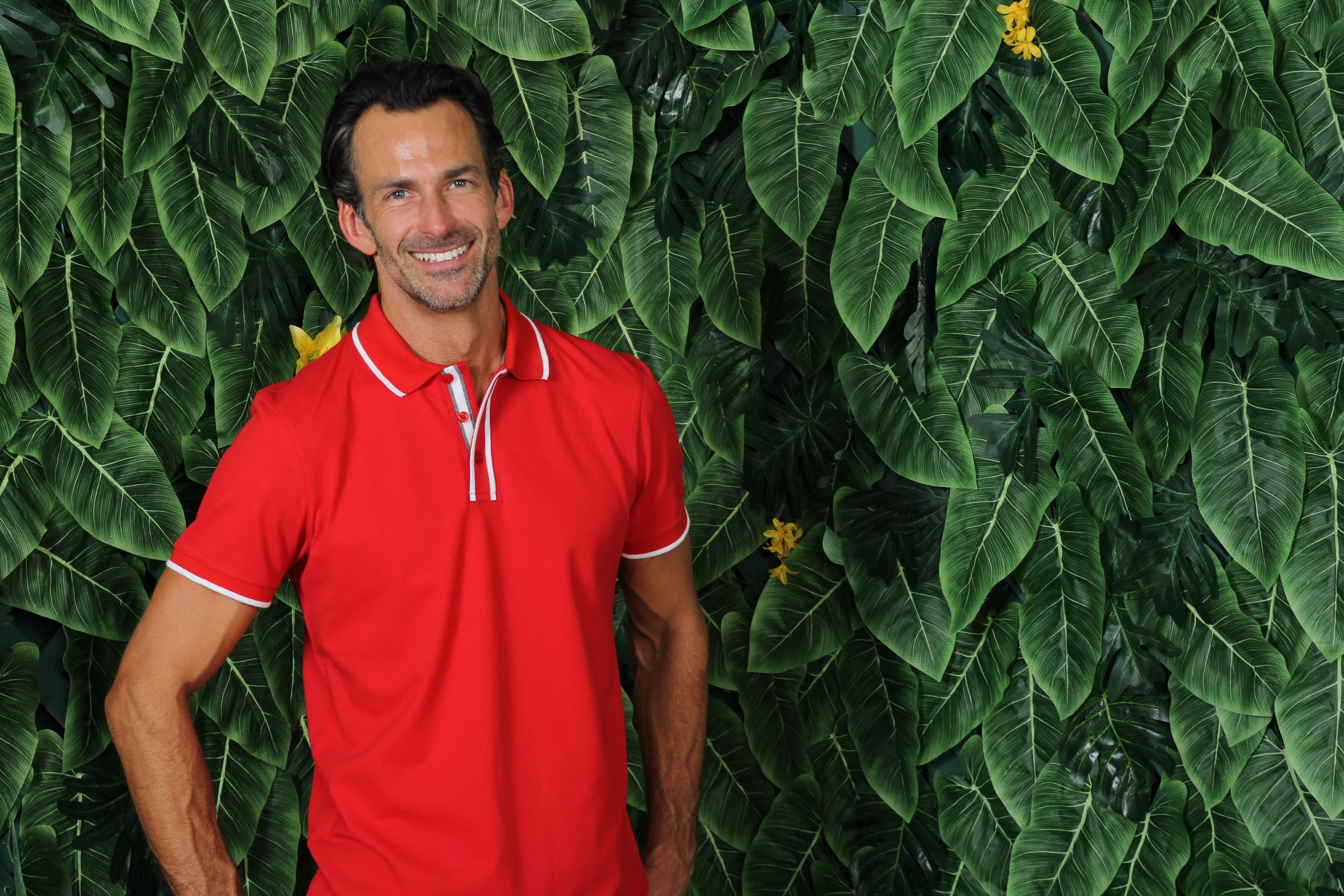 Red Polo With White Trim Polos EightX