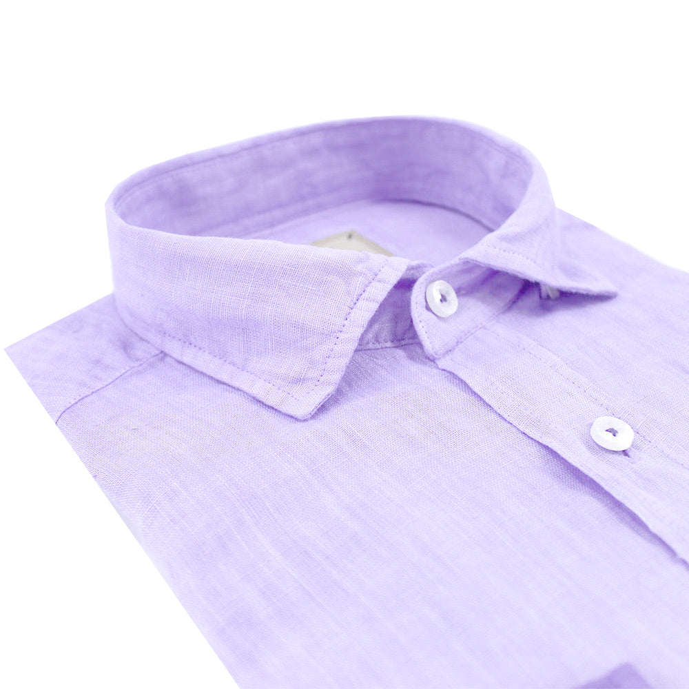 Lilac Ombré Linen Shirt Long Sleeve Button Down Eight-X   