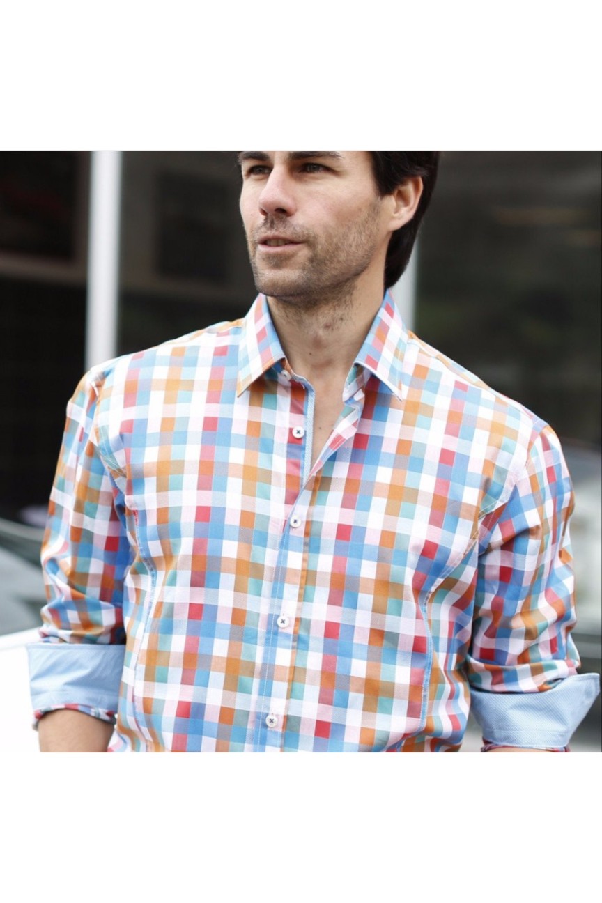 checkered dress shirts Mizzen+Main Leeward Dress Shirt - White - Size XXL
