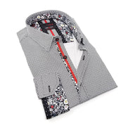 Black Design Button Down Shirt W/ Trim Long Sleeve Button Down Eight-X   
