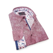 Blended Bordeaux Button Down Shirt With Trim Long Sleeve Button Down Eight-X   