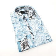 Teal Floral Button Down Shirt Long Sleeve Button Down Eight-X   
