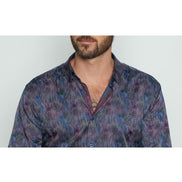 Multi Color Wave Design Button Down Shirt Long Sleeve Button Down EightX   