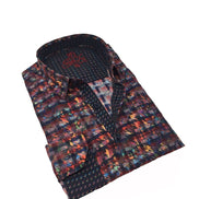 Hounds tooth Multi Color Button Down Shirt Long Sleeve Button Down EightX   