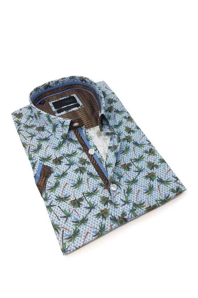 Ocean Palms Short Sleeve Shirt Short Sleeve Button Down EightX   