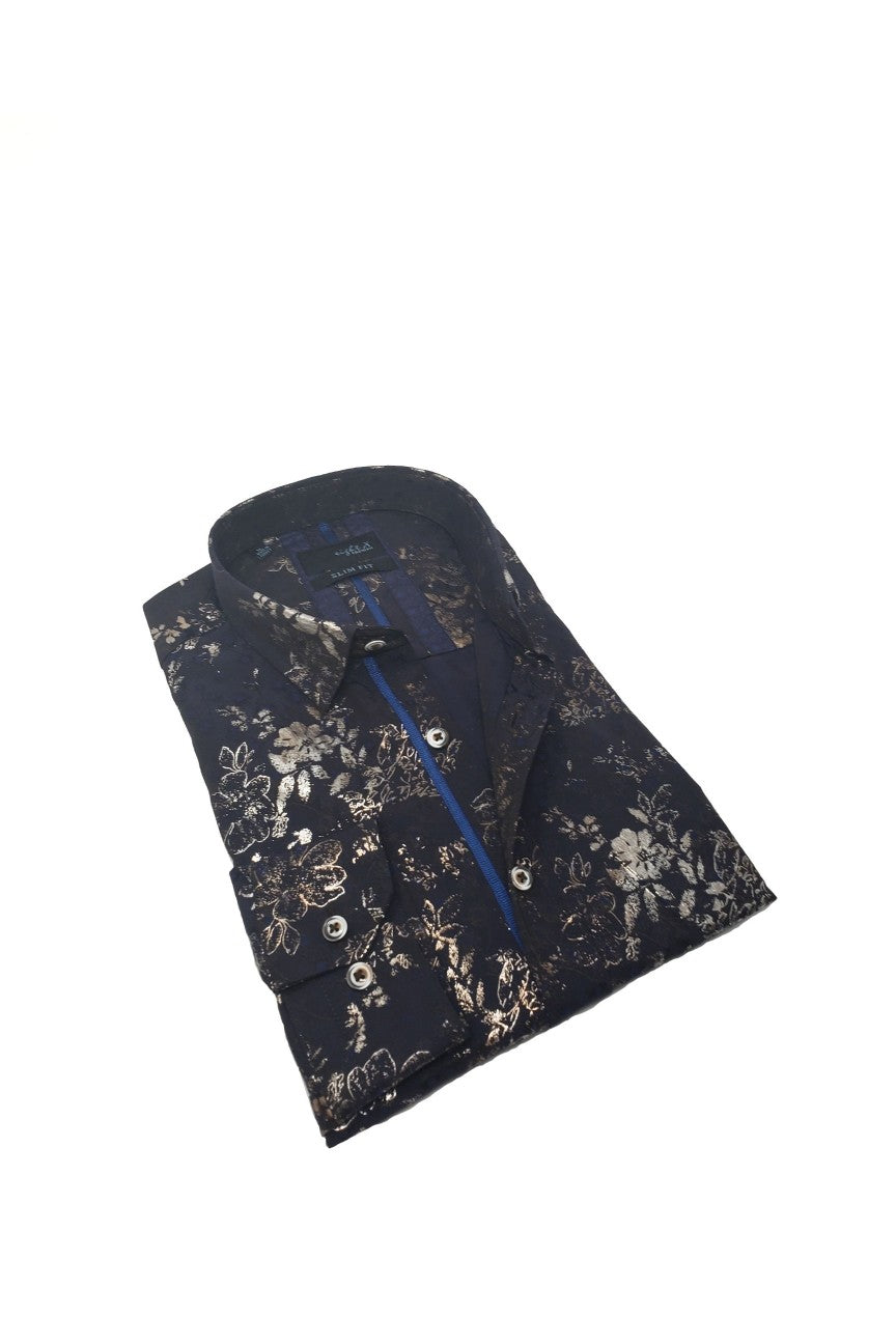 Eight-X | Designer Dress Shirts | Gold Jacquard Floral MULTI / S Eight-X | Designer Dress Shirts | Gold Jacquard Floral MULTI / S