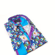 Radical Eyeball Button Down Shirt W/ Trim Long Sleeve Button Down EightX   