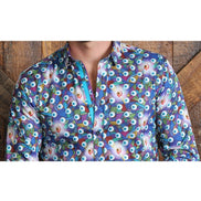 Radical Eyeball Button Down Shirt W/ Trim Long Sleeve Button Down EightX   