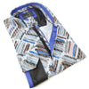 Color Brush Jacquard Button Down Shirt W/ Flocking Long Sleeve Button Down EightX   