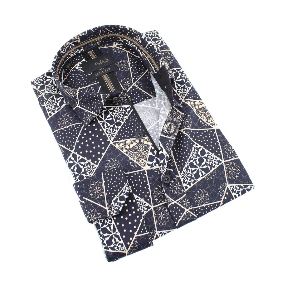 Black and Gold Design Button Down Shirt #10507 Black and Gold Design Button Down Shirt #10507