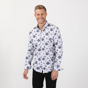 Rose Dot Button Down White Shirt Long Sleeve Button Down EightX   