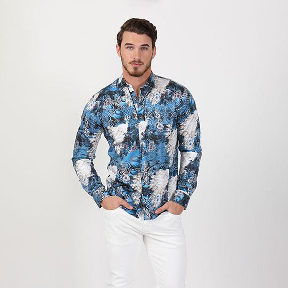 Eight-X | Designer Dress Shirts | Multi Color Tropical Print Button Up