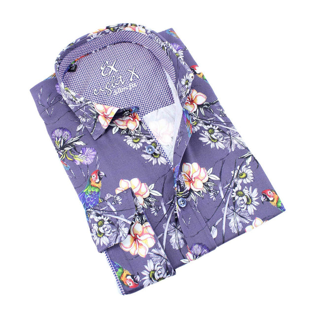 Tropical Island Button Down Shirt Long Sleeve Button Down EightX MULTI S 