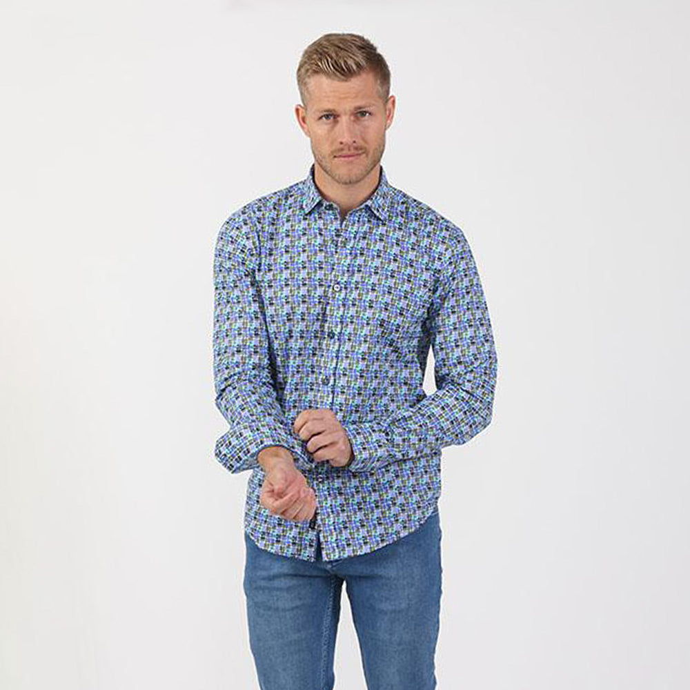 Multi Color Funky Button Down Shirt Long Sleeve Button Down EightX   