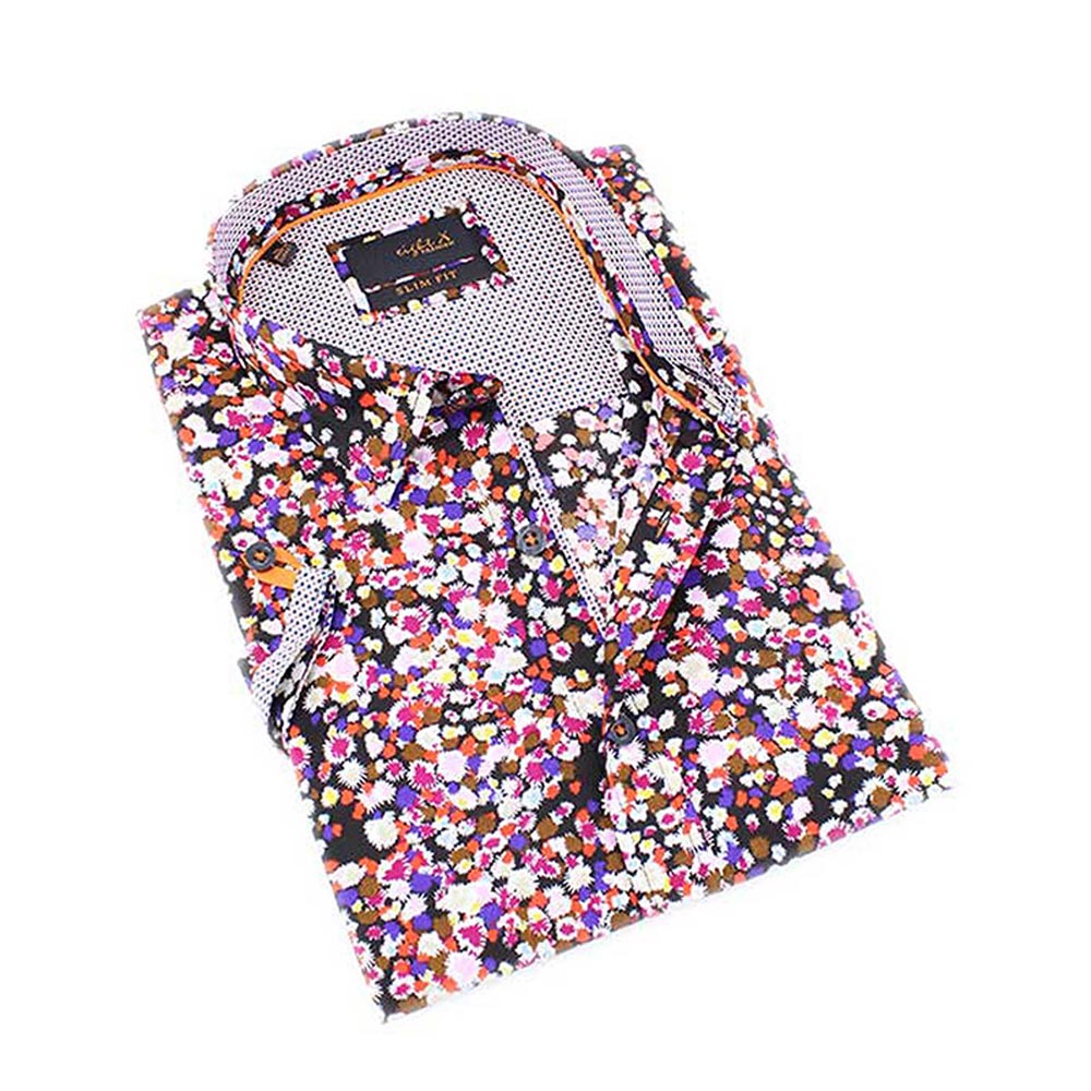 Colorful Sparks Short Sleeve Shirt Short Sleeve Button Down EightX MULTI S 