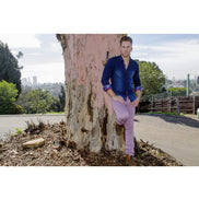 Denim Wash Fill Coupe Button Down Shirt Long Sleeve Button Down EightX   