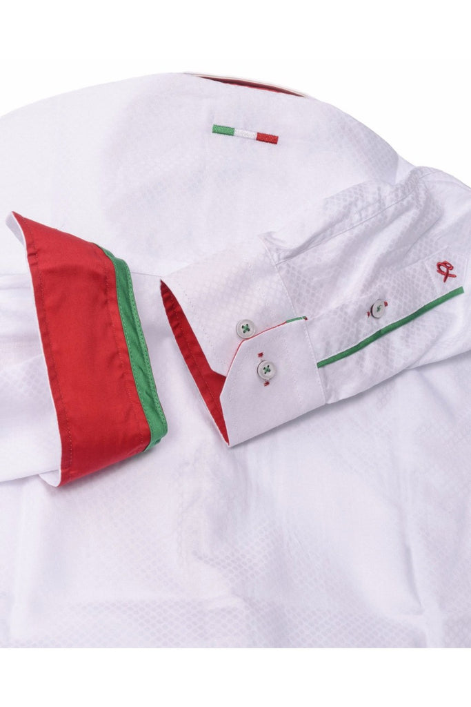 The Italian Style Button Down Jacquard Shirt Long Sleeve Button Down EightX   