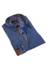 Navy Button Down Shirt W/Trim Long Sleeve Button Down EightX NAVY S 