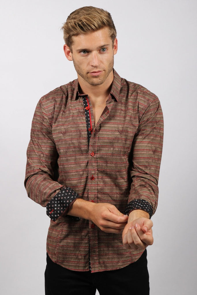 Burgndy knit style button up