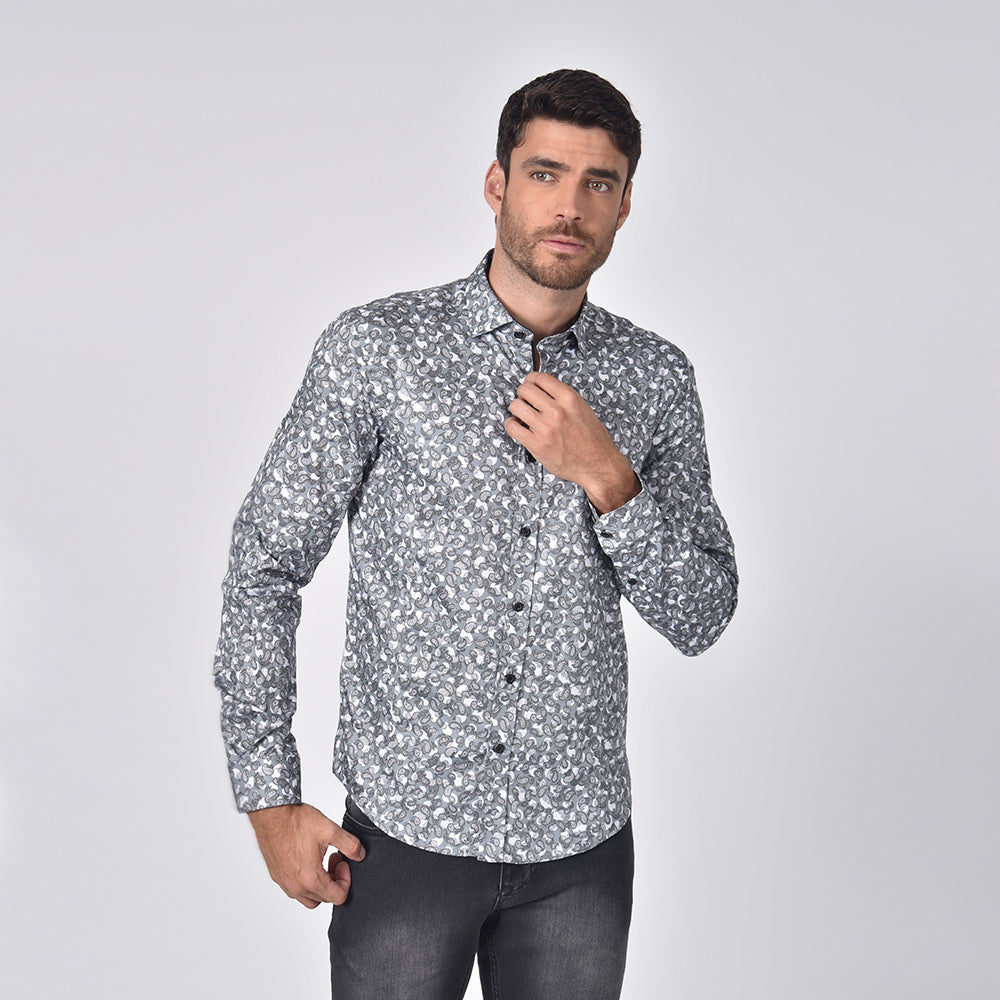 Paisley on Paisley Button Down Shirt Long Sleeve Button Down Eight-X   