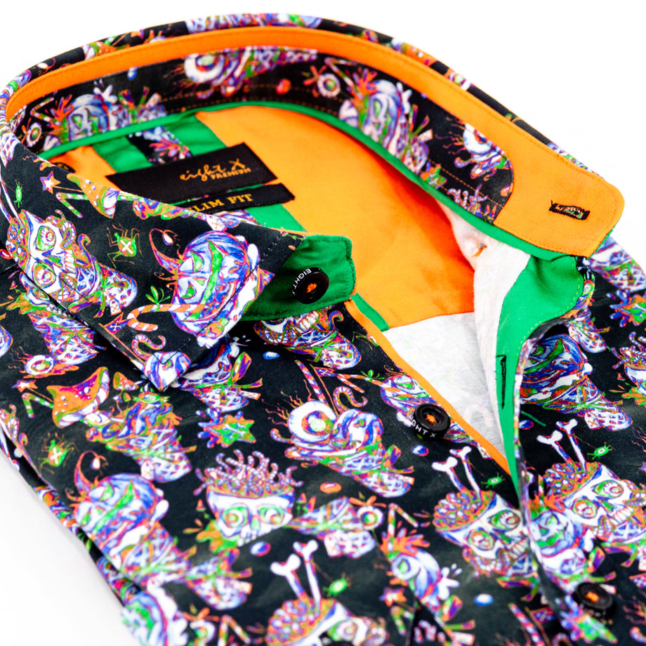 neon colored dress shirts Amazon.com: Glow in Dark Splatter Neon (7) Men's Button Down Shirts Dress Shirts Long Sleeve V-Neck Work Office Blouses Tops : Clothing, Shoes & Jewelry