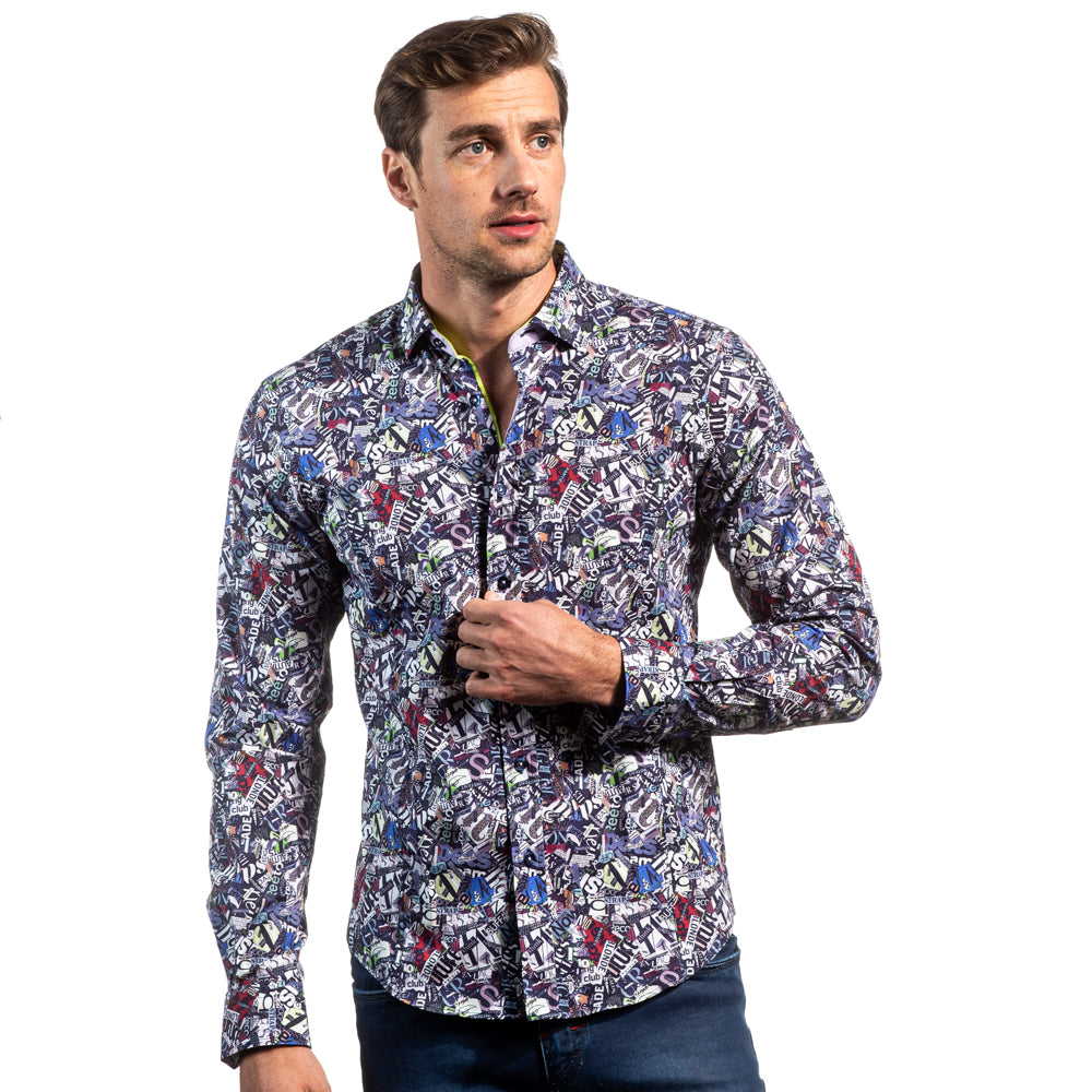 Minute Montage Button Down Shirt Long Sleeve Button Down EightX   