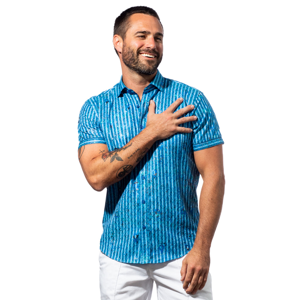 Liquid Lucidity Short Sleeve Shirt Short Sleeve Button Down Eight-X   