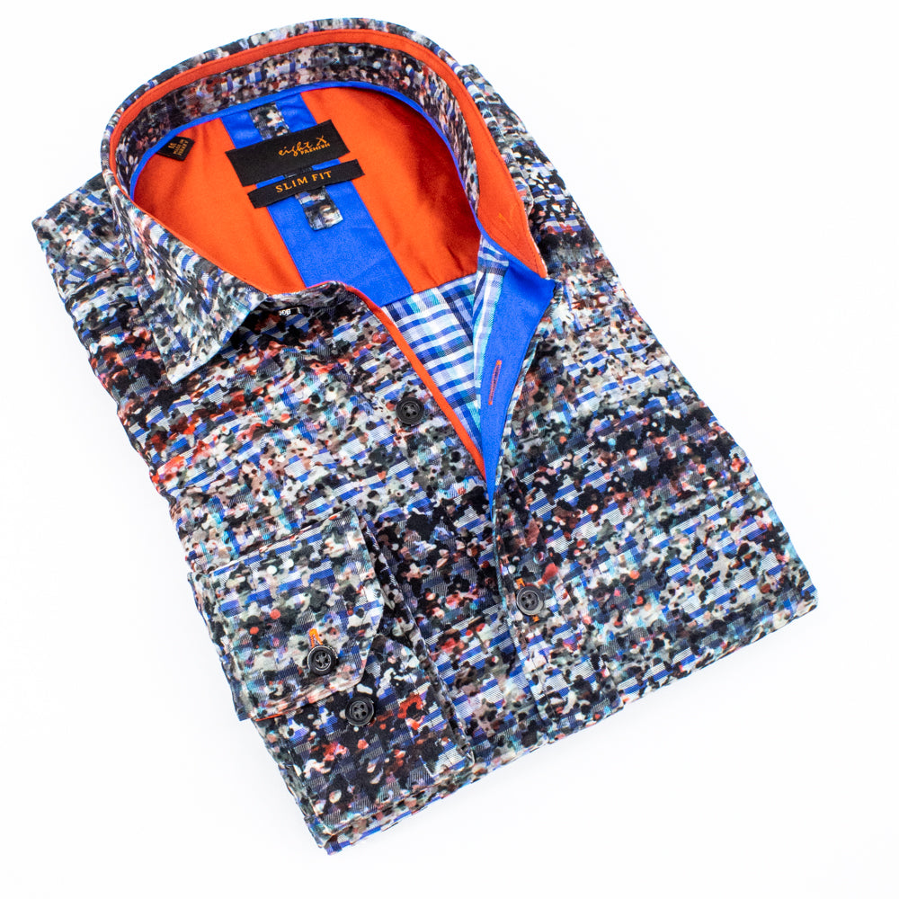 Static Motion Button Down Shirt Long Sleeve Button Down Eight-X MULTI S 
