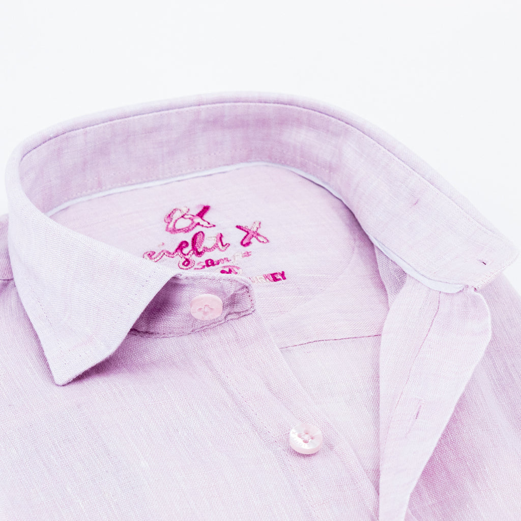 Linen Button Down Shirt - Rosé Long Sleeve Button Down Eight-X   