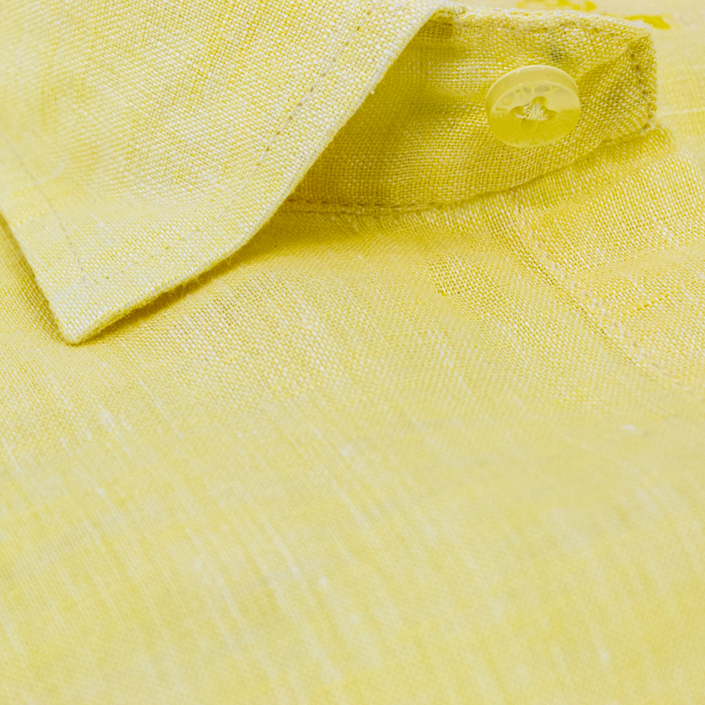 Linen Button Down Shirt - Soft Yellow Long Sleeve Button Down Eight-X   