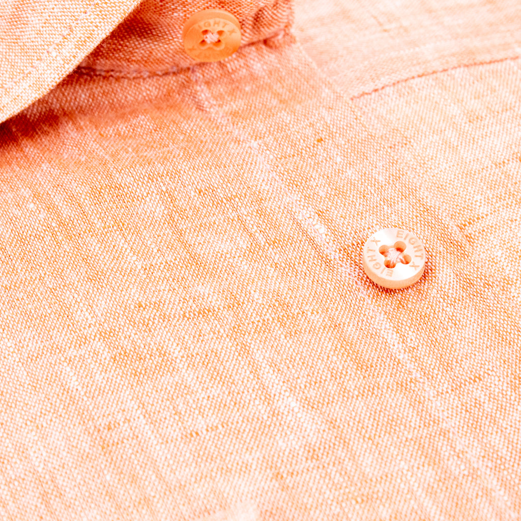 Linen Button Down Shirt - Orange Long Sleeve Button Down Eight-X   