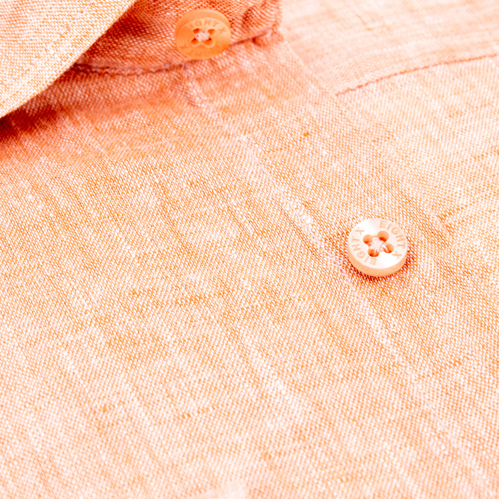 Linen Button Down Shirt - Orange Long Sleeve Button Down Eight-X   