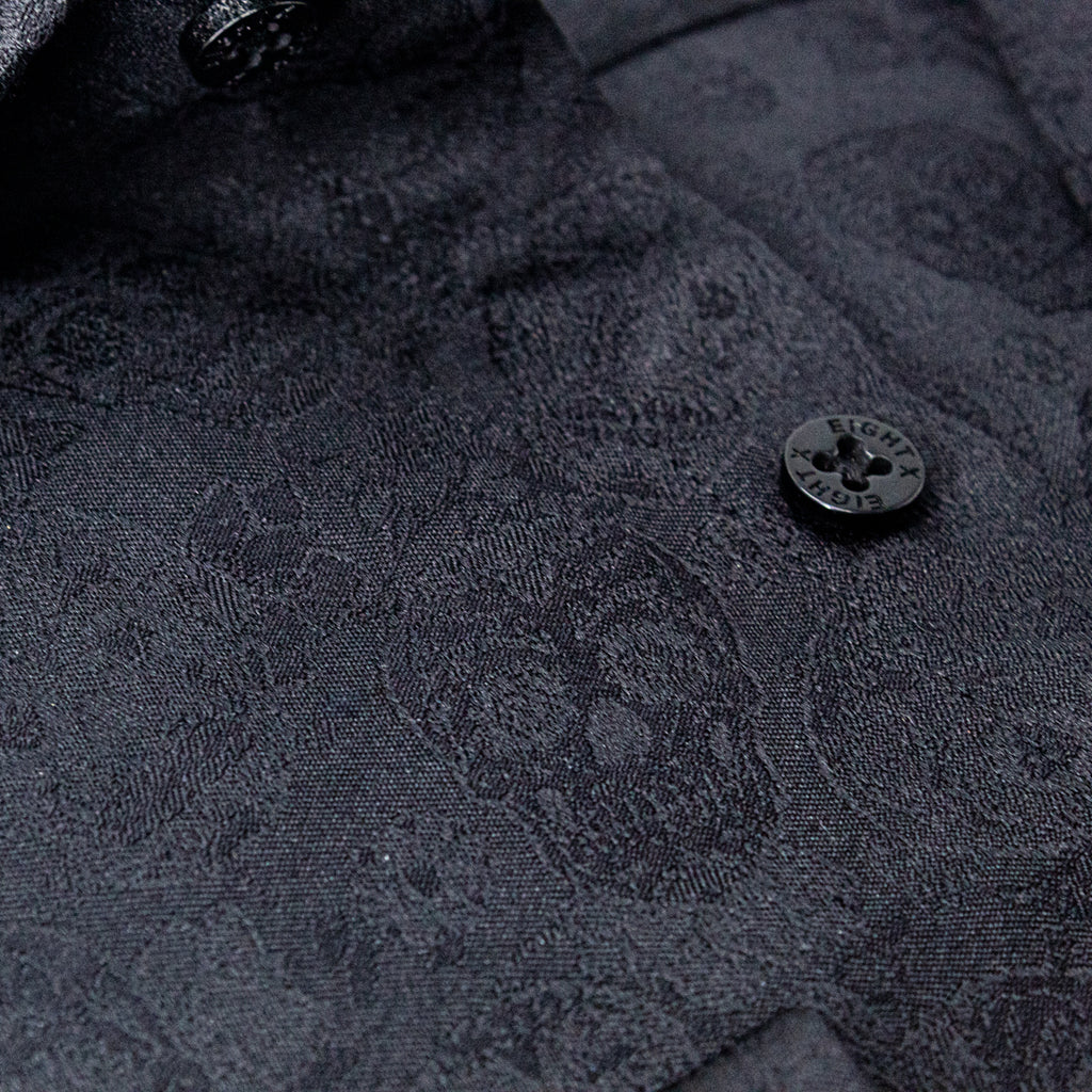 Calvaria Limited Edition Jacquard Button Down Shirt - Black Long Sleeve Button Down EightX   