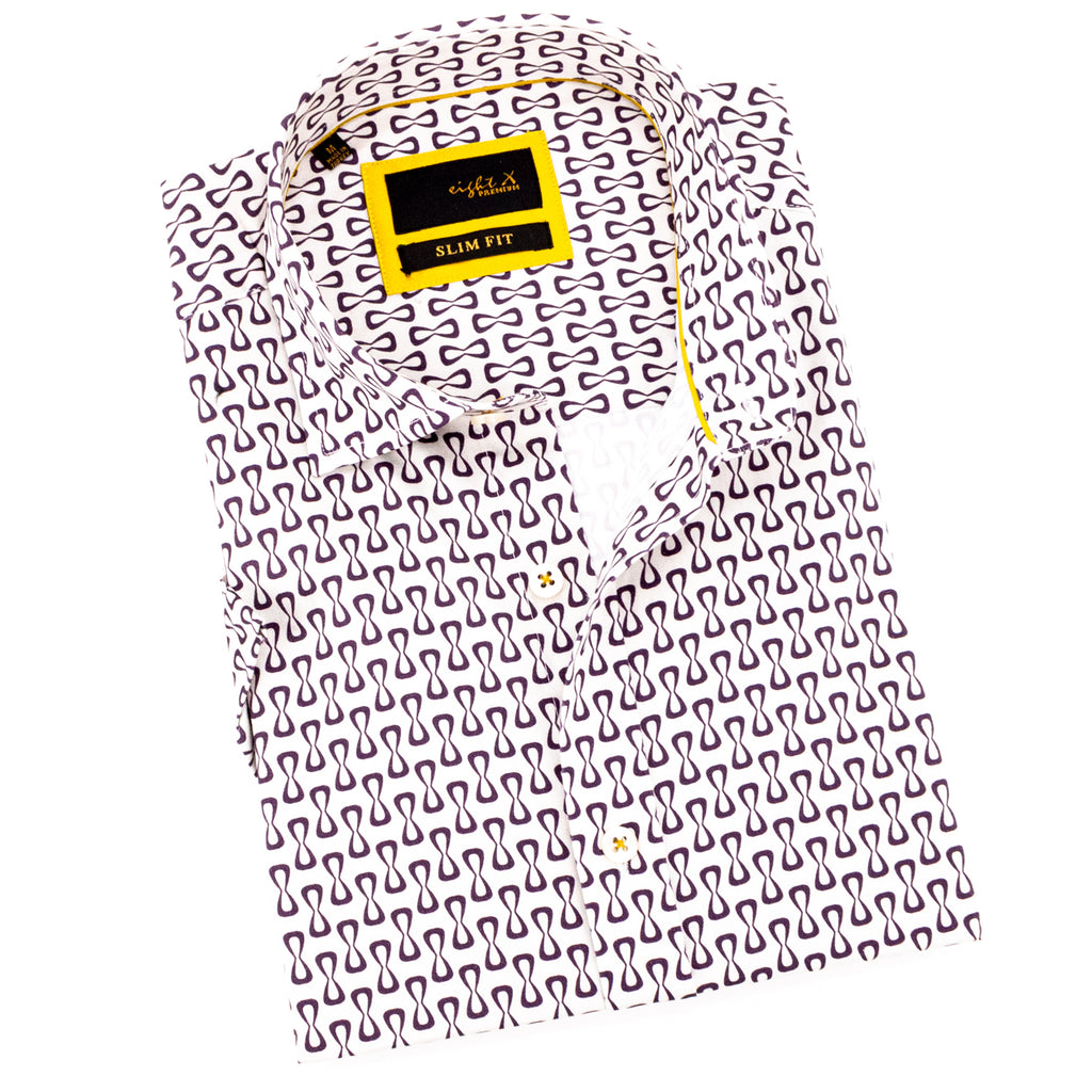 Farfalle Short Sleeve Shirt Short Sleeve Button Down Eight-X WHITE S 
