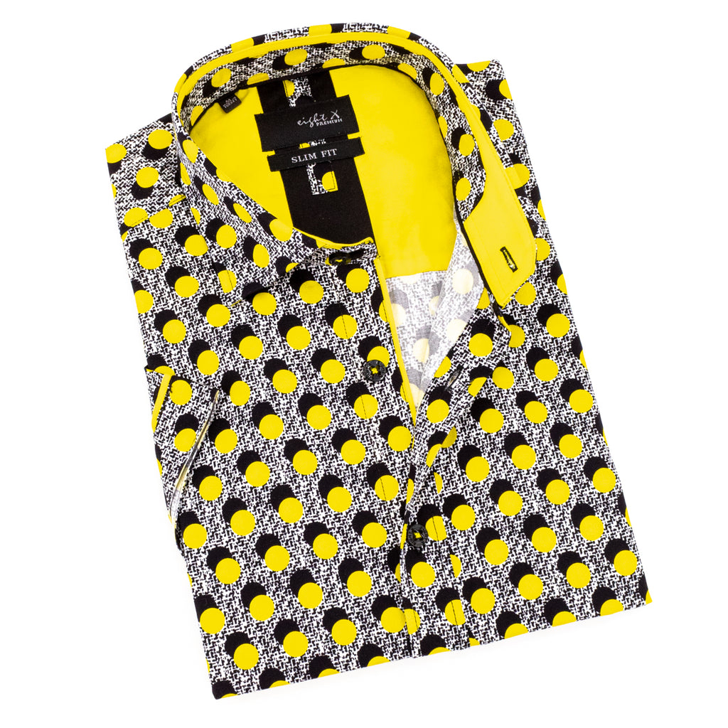 Lemon Drop Short Sleeve Shirt Short Sleeve Button Down Eight-X YELLOW S 