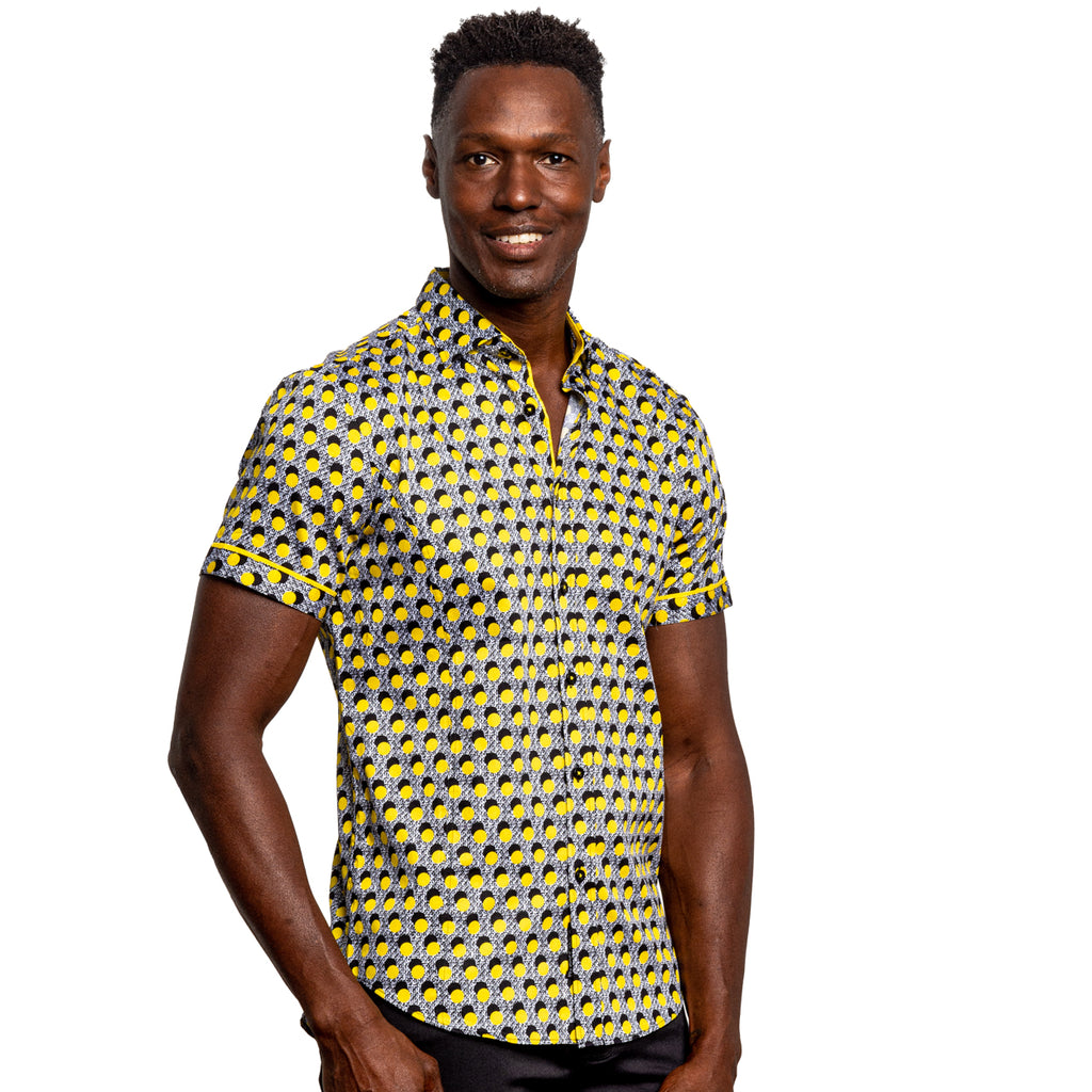 Lemon Drop Short Sleeve Shirt Short Sleeve Button Down Eight-X   