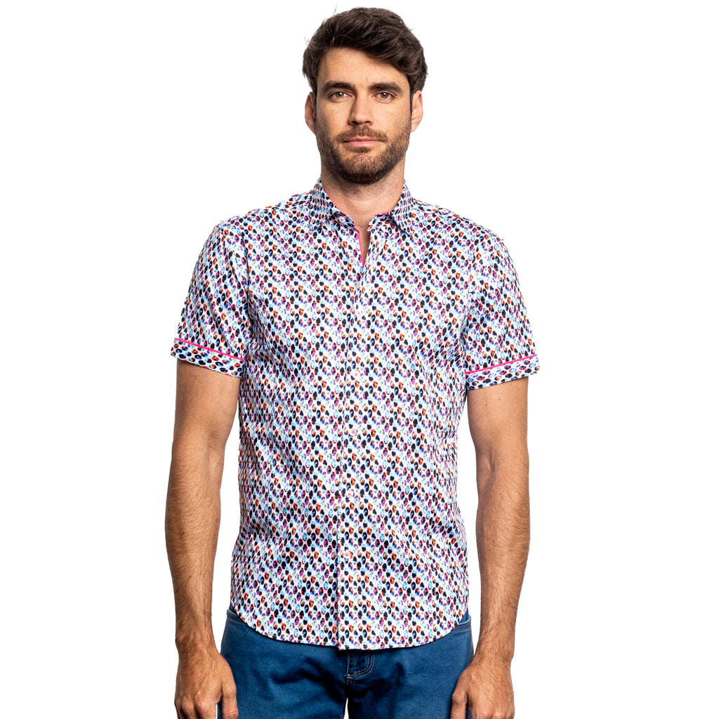 Pitter Patter Short Sleeve Shirt Short Sleeve Button Down Eight-X   